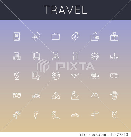 Vector Travel Line Icons Vector Travel Line Icons 12427860