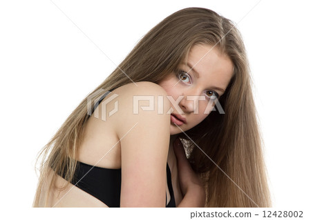 Image of frightened teenage girl Image of frightened teenage girl 12428002