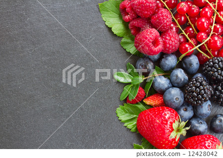 border of fresh berries 12428042