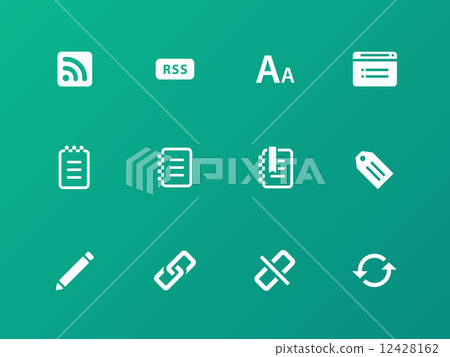 Blogger icons on green background 12428162