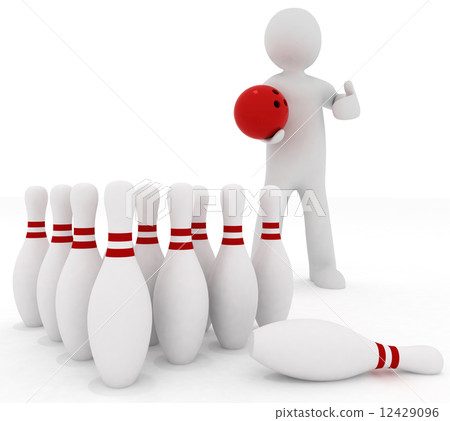 man with the elements of bowling man with the elements of bowling 12429096