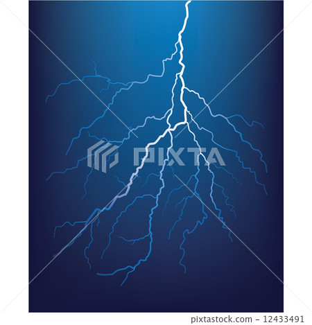 Lightning bolt at night. Vector illustration 12433491