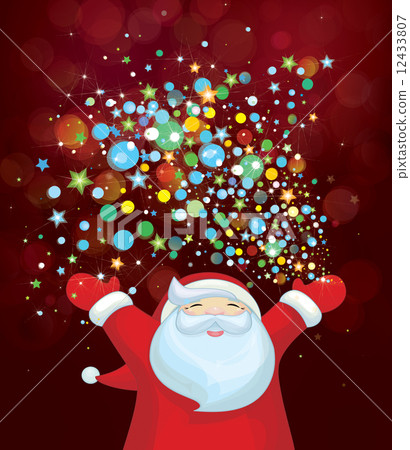 Vector Santa Claus with colorful lights. Vector Santa Claus with colorful lights. 12433807