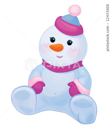 Vector cute baby snowman cartoon isolated. 12433808