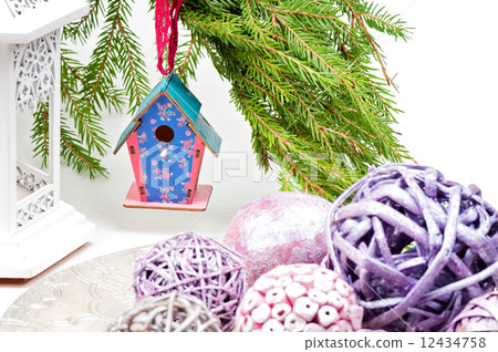 Christmas toy birdhouses and other decorations 12434758