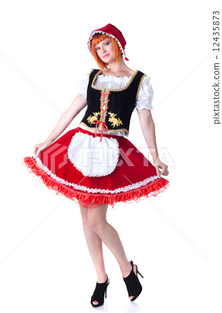 Pretty model posing as Little Red Riding Hood Pretty model posing as Little Red Riding Hood 12435873