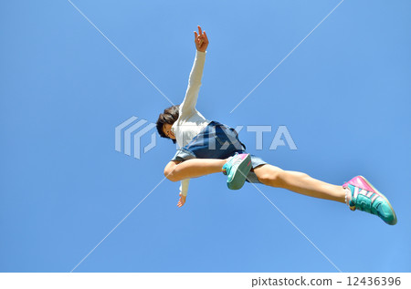 Girls to jump in the blue sky Girls to jump in the blue sky 12436396