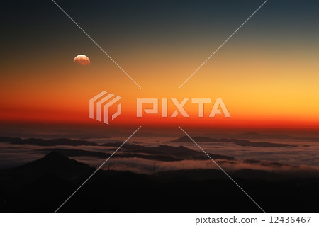Lunar eclipse and sea of clouds 8055 Lunar eclipse and sea of clouds 8055 12436467