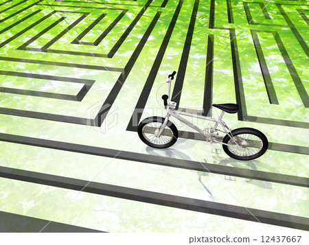 Run a bicycle on the maze of sunbaing through Run a bicycle on the maze of sunbaing through 12437667