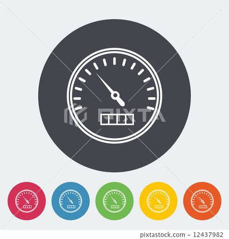 Speedometer flat icon. Speedometer flat icon. 12437982