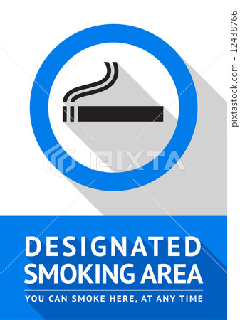 Label smoking area sticker, flat design Label smoking area sticker, flat design 12438766