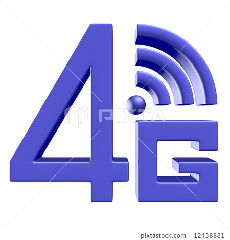 Blue 4G symbol on white background Blue 4G symbol on white background 12438881