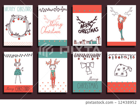 Vector Set Christmas Calligraphic Design Elements Vector Set Christmas Calligraphic Design Elements 12438952