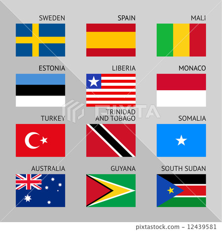 Flags of world, flat. Set number 09 12439581