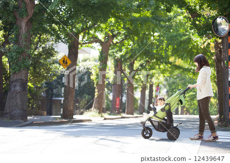 Parent and child walking 12439647