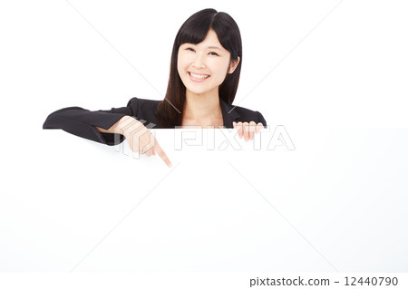 留言簿和指向的女商人 12440790