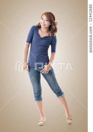 Excited Asian young girl Excited Asian young girl 12441680