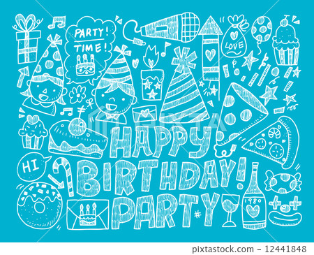 Doodle Birthday party background Doodle Birthday party background 12441848