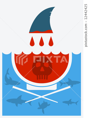 Stop shark finning soup.Vector illustration Stop shark finning soup.Vector illustration 12442425