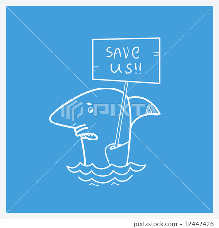 Save sharks.Vector card illustration Save sharks.Vector card illustration 12442426