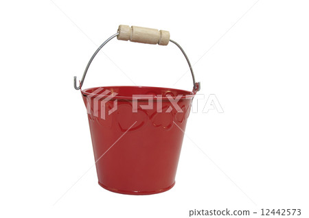 red bucket on a white background 12442573