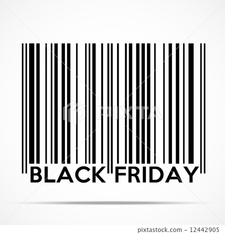 Black Friday sales tag in barcode style. 12442905