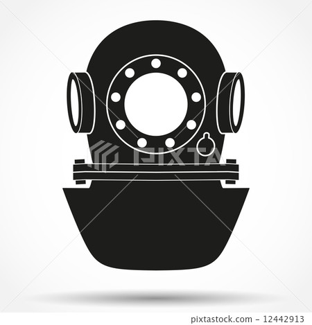 Silhouette symbol of Underwater diving helmet. Vector Illustration Silhouette symbol of Underwater diving helmet. Vector Illustration 12442913