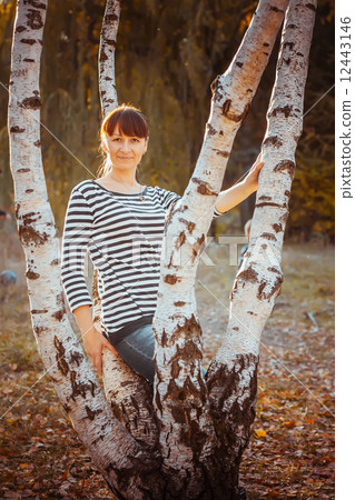beauty girl in autumn park beauty girl in autumn park 12443146