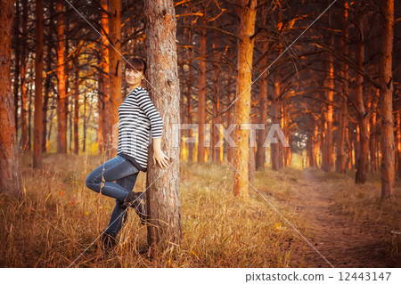 beauty girl in autumn park beauty girl in autumn park 12443147