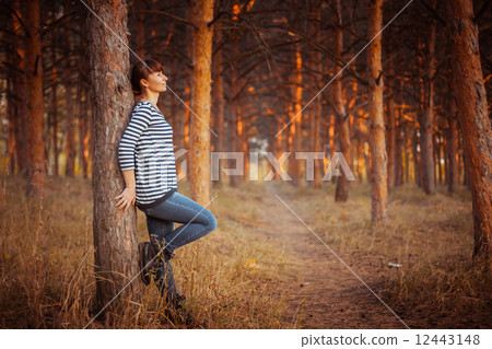 beauty girl in autumn park beauty girl in autumn park 12443148
