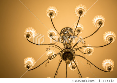 beautiful crystal chandelier in a room 12443418
