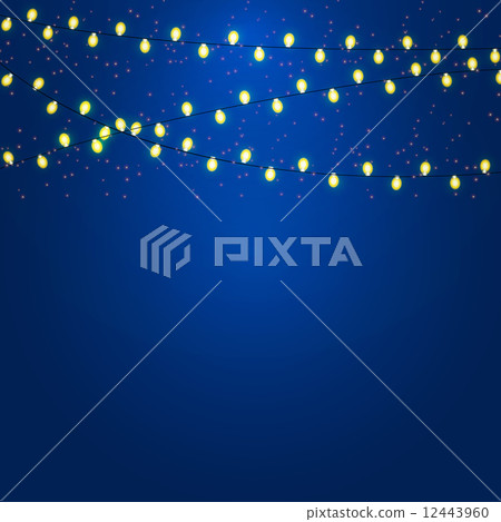 Christmas and New Year  Background with Luminous Garland Vector 12443960