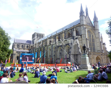 Public viewing in front of Winchester Cathedral Public viewing in front of Winchester Cathedral 12443986