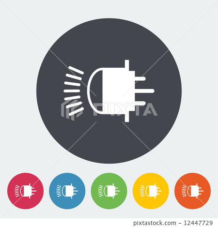 Xenon car lamp flat icon 12447729