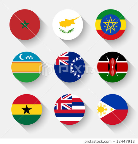 Flags of the world, round buttons 12447918