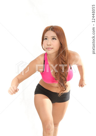 Beautiful Asian woman exercising Beautiful Asian woman exercising 12448055