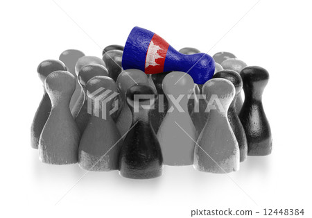 One unique pawn on top of common pawns 12448384