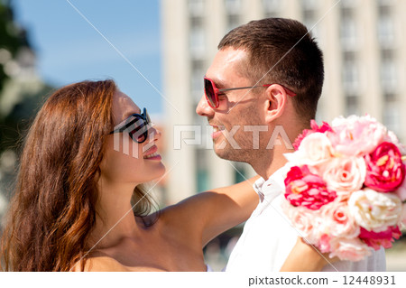 smiling couple in city smiling couple in city 12448931