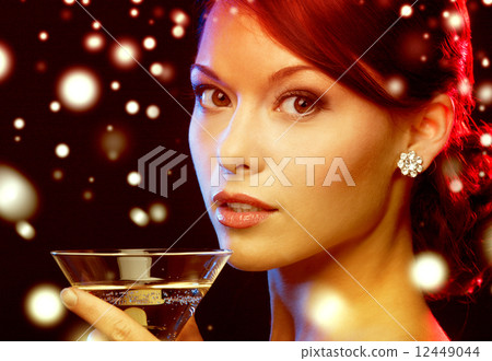 woman with cocktail woman with cocktail 12449044