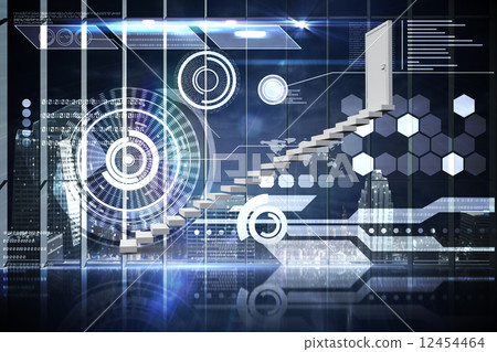 Composite image of stairs leading to door 12454464