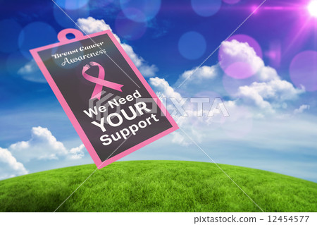 Composite image of breast cancer awareness message 12454577