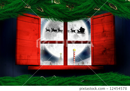 Composite image of festive christmas wreath 12454578