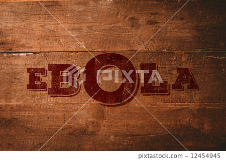 Composite image of red ebola text 12454945