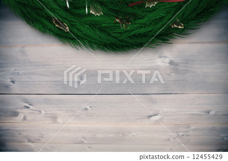 Composite image of festive christmas wreath 12455429