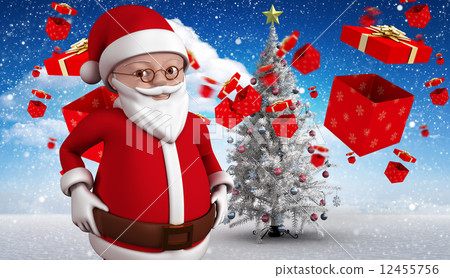 Composite image of cute cartoon santa claus Composite image of cute cartoon santa claus 12455756