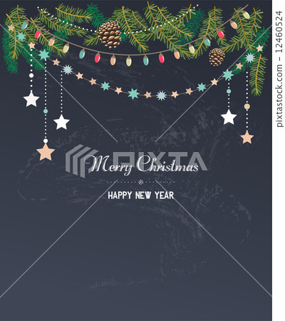 Vintage Christmas design with  garlands 12460524