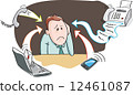 Office worker, businessman - burnout by information overload by electronic communications 12461087