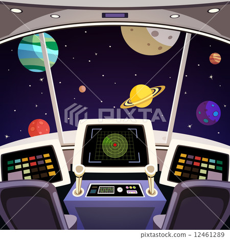 Spaceship cartoon interior 12461289
