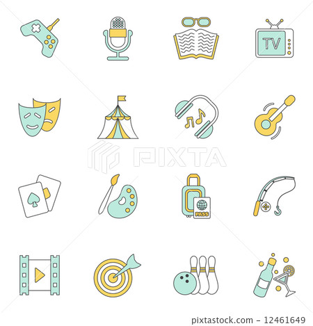 Entertainments icons flat 12461649