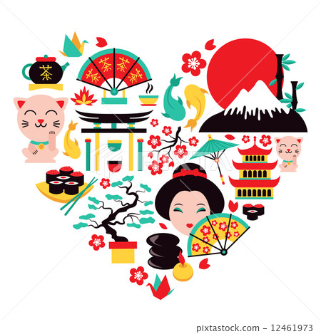 Japan symbols heart 12461973